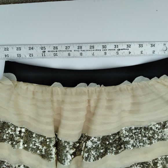 Free People Sequin Chiffon Tiered Mini Skirt Women’s size Medium - Picture 2 of 6